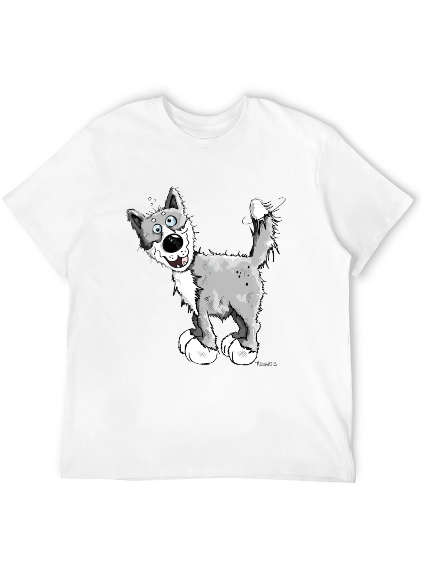 Cartoon Wolf Graphic Tee - Funny Animal Lover Shirt