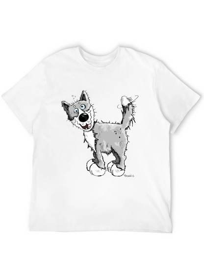 Cartoon Wolf Graphic Tee - Funny Animal Lover Shirt