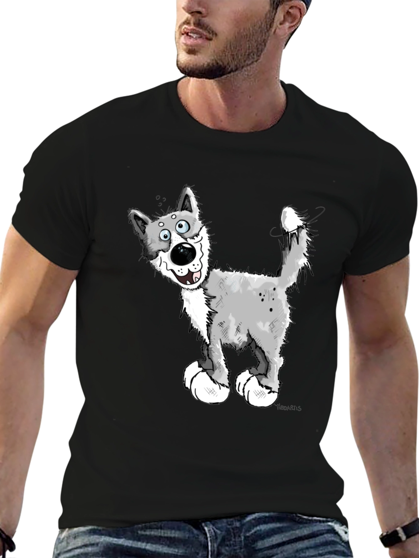 Cartoon Wolf Graphic Tee - Funny Animal Lover Shirt