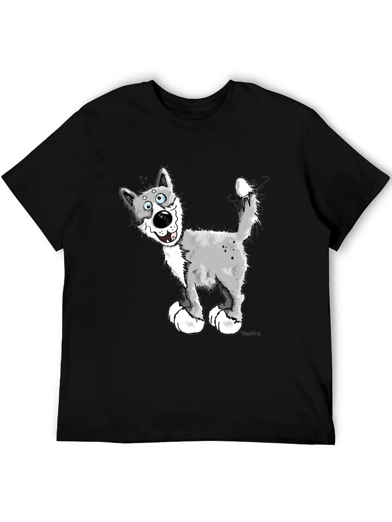 Cartoon Wolf Graphic Tee - Funny Animal Lover Shirt