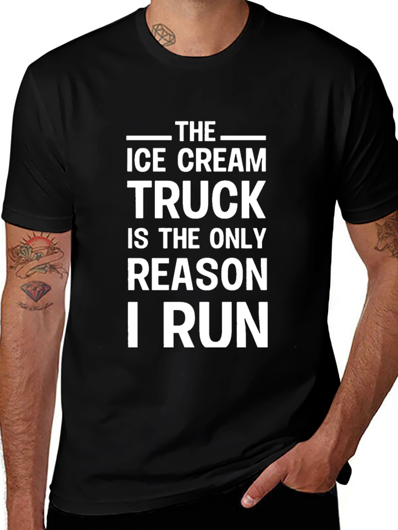 Ice Cream Truck Reason I Run Black T-Shirt