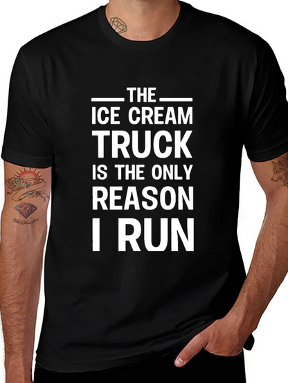 Ice Cream Truck Reason I Run Black T-Shirt