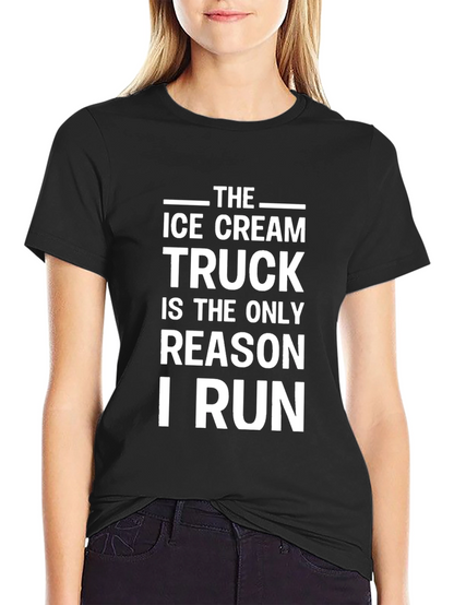 Ice Cream Truck Reason I Run Black T-Shirt