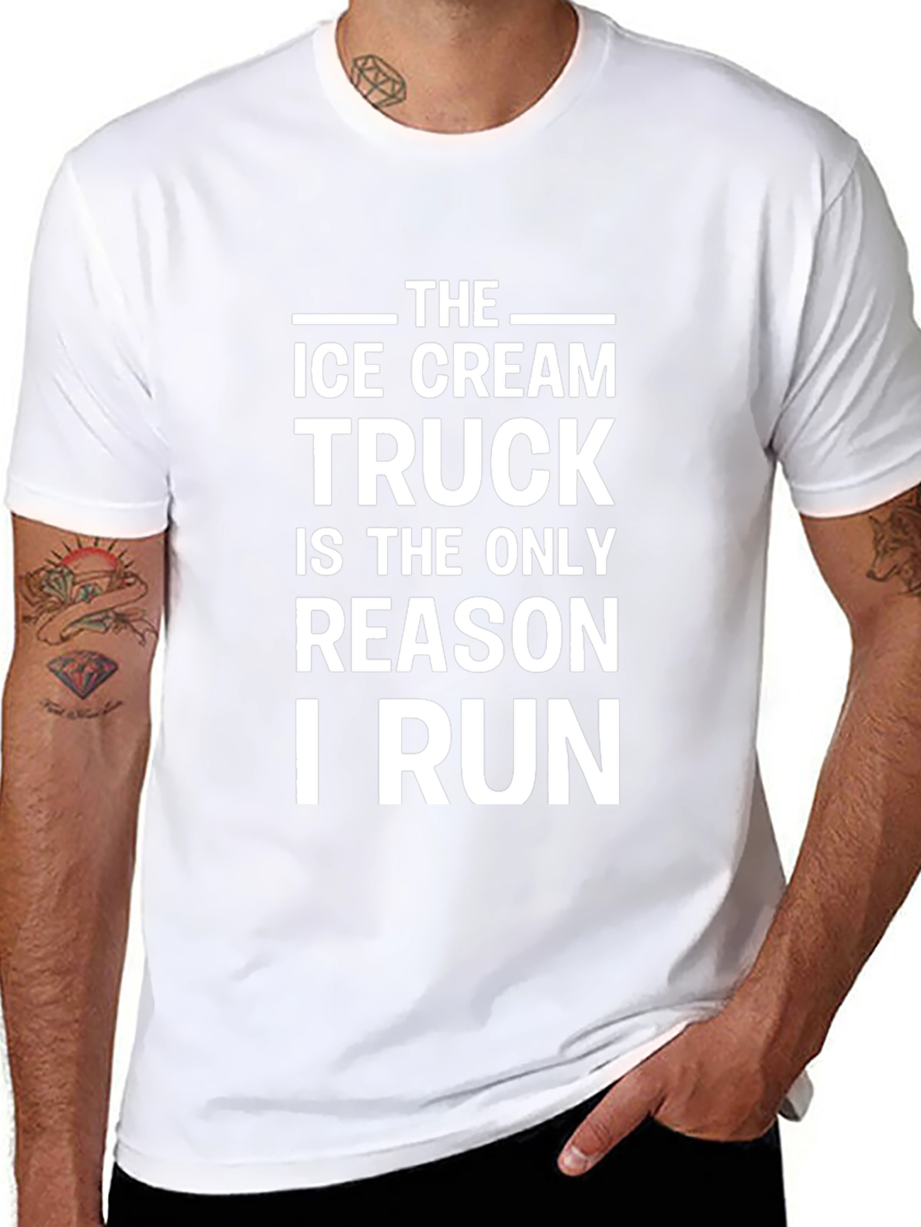 Ice Cream Truck Reason I Run Black T-Shirt