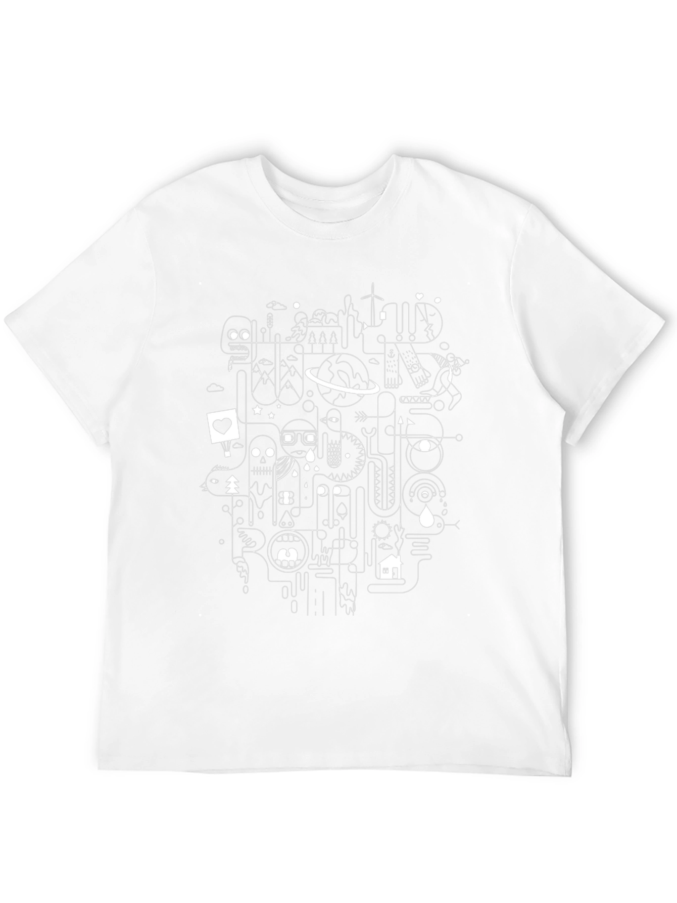 Abstract Line Art Graphic Black T-Shirt