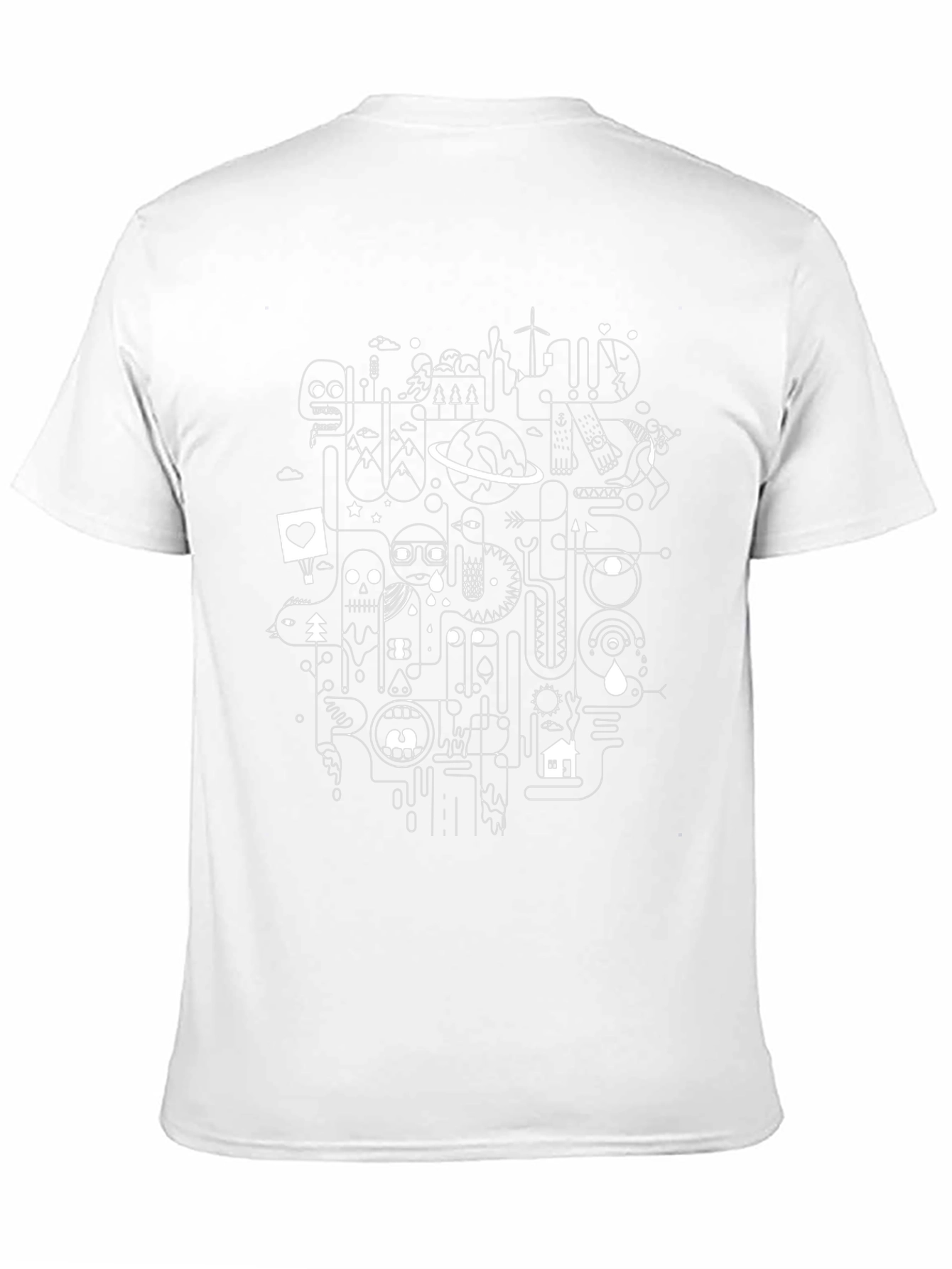Abstract Line Art Graphic Black T-Shirt
