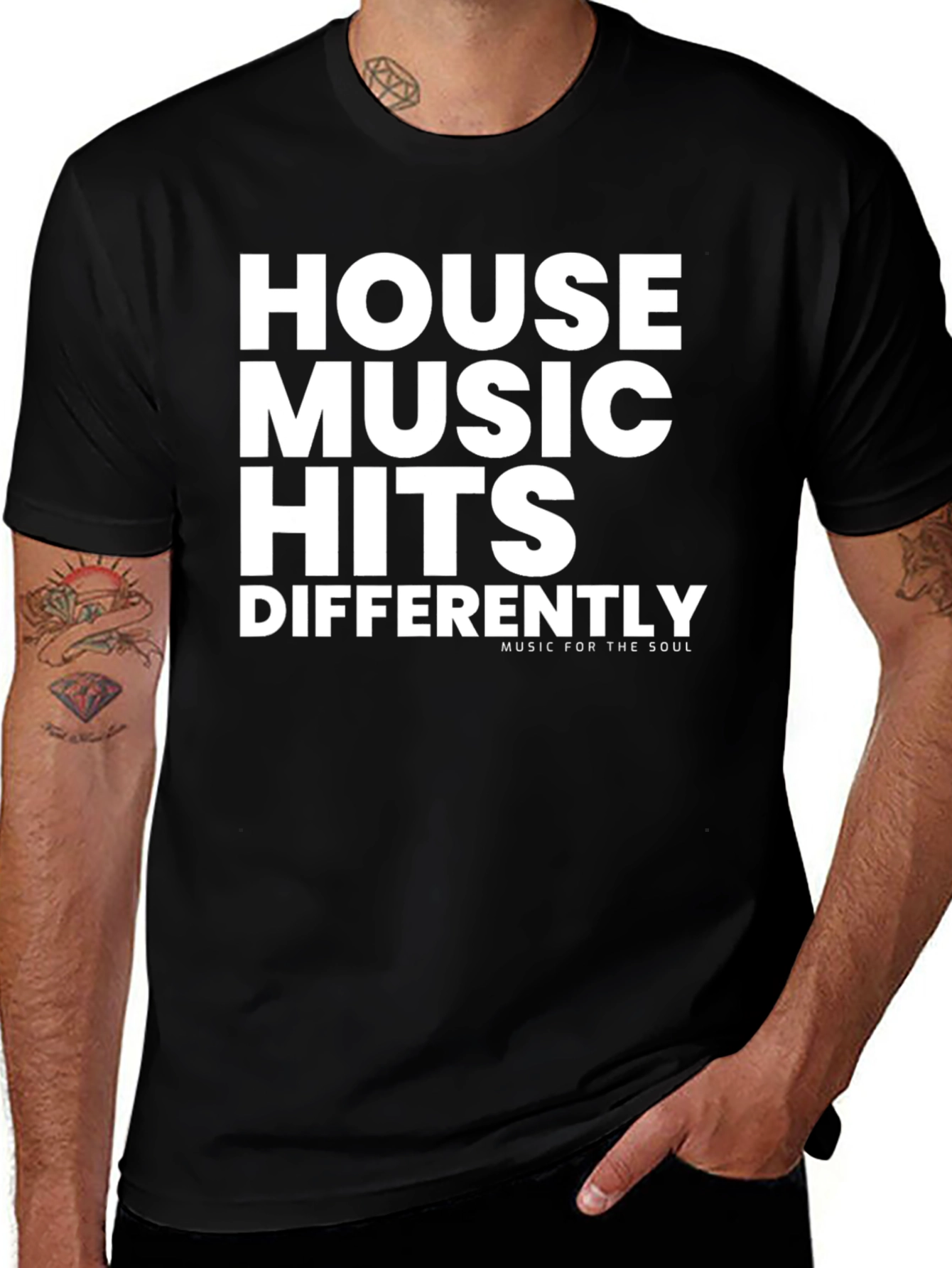 House Music Hits Differently Black Graphic Tee