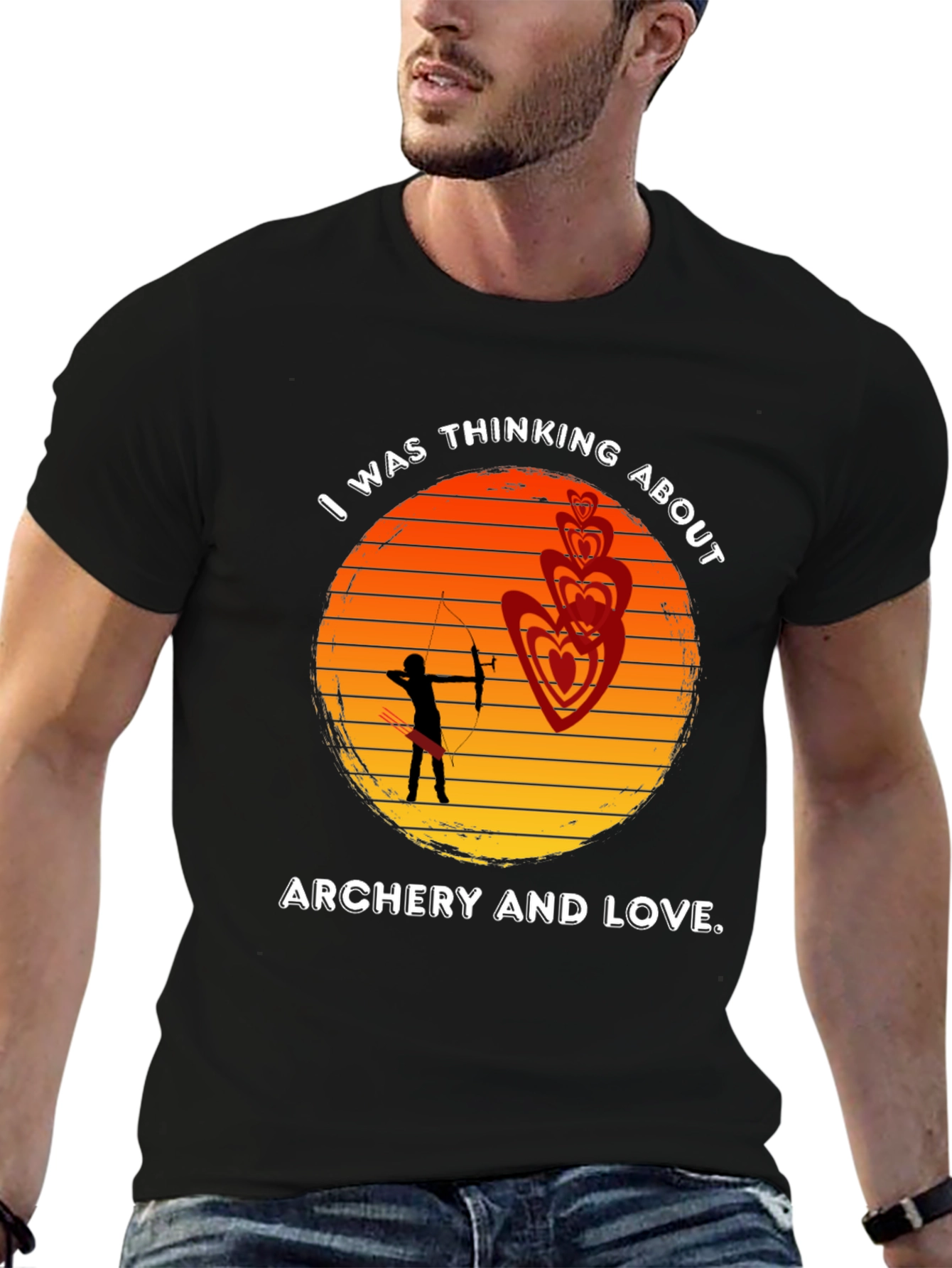 Archery and Love T-Shirt - Sunset Design