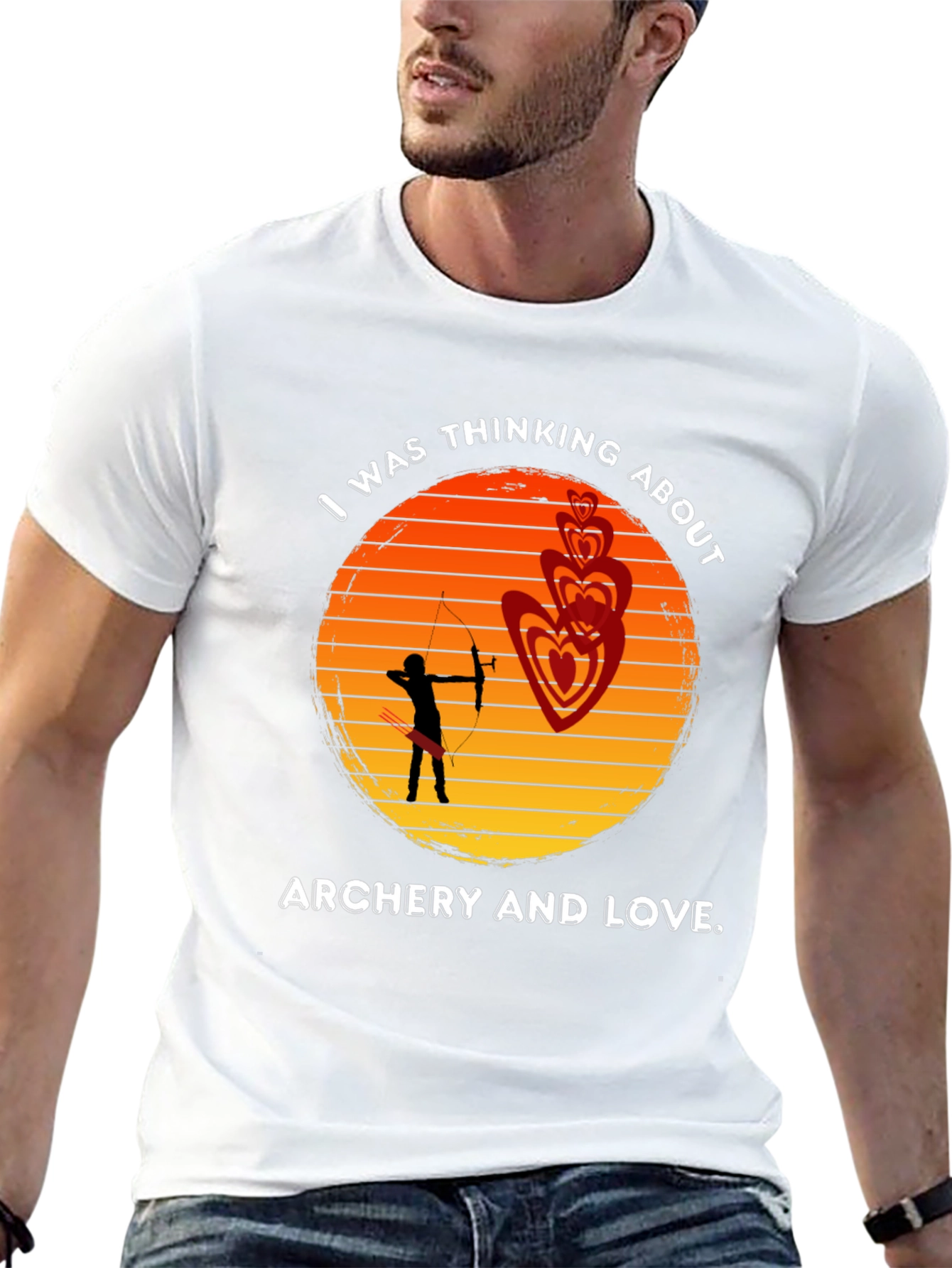 Archery and Love T-Shirt - Sunset Design