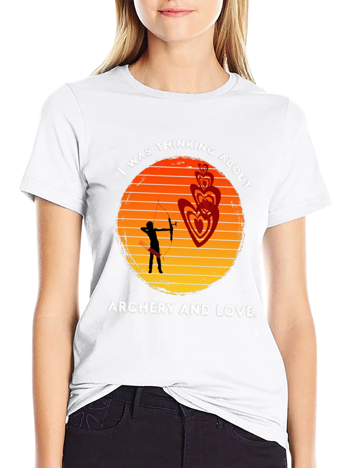 Archery and Love T-Shirt - Sunset Design