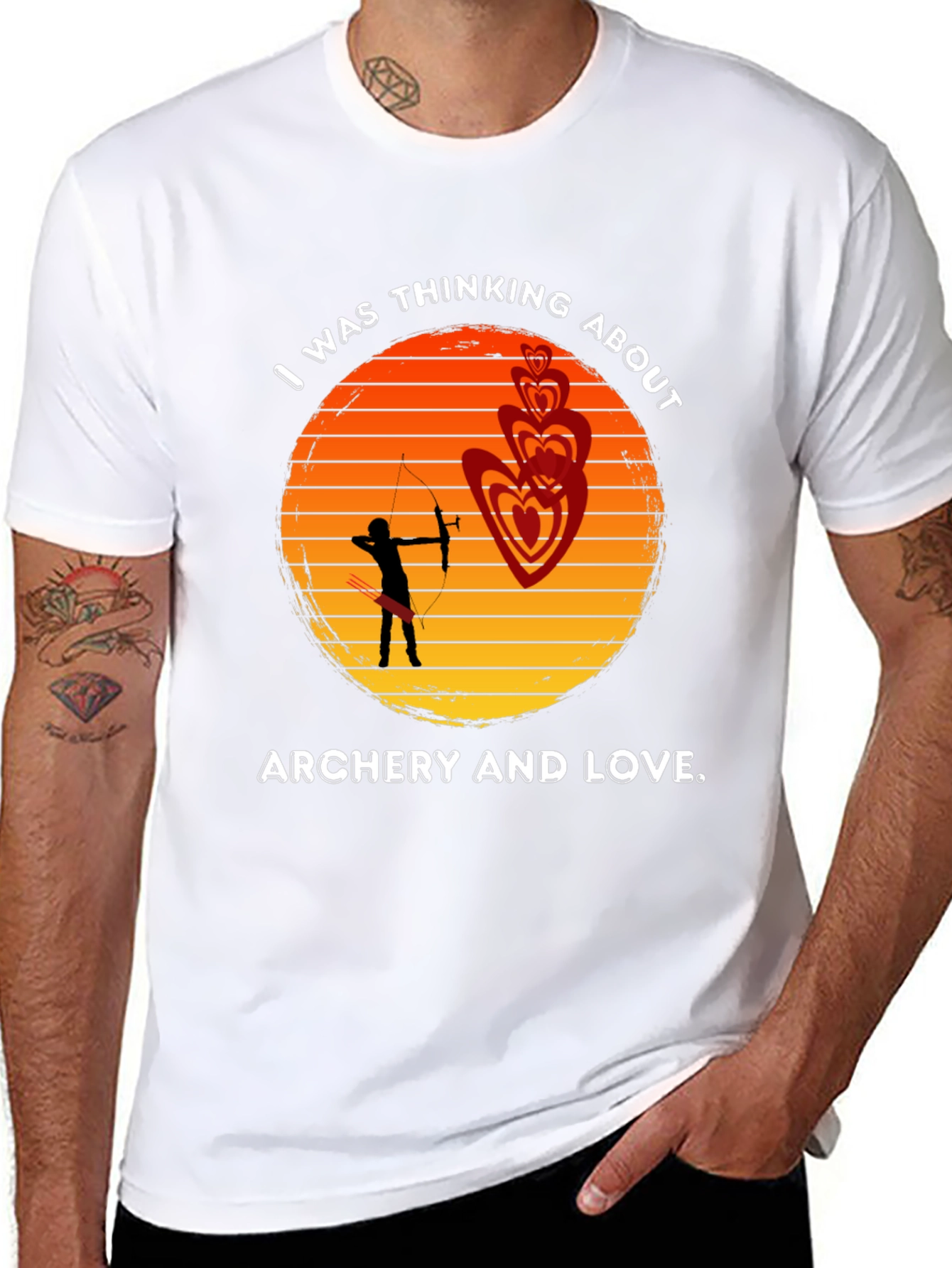 Archery and Love T-Shirt - Sunset Design