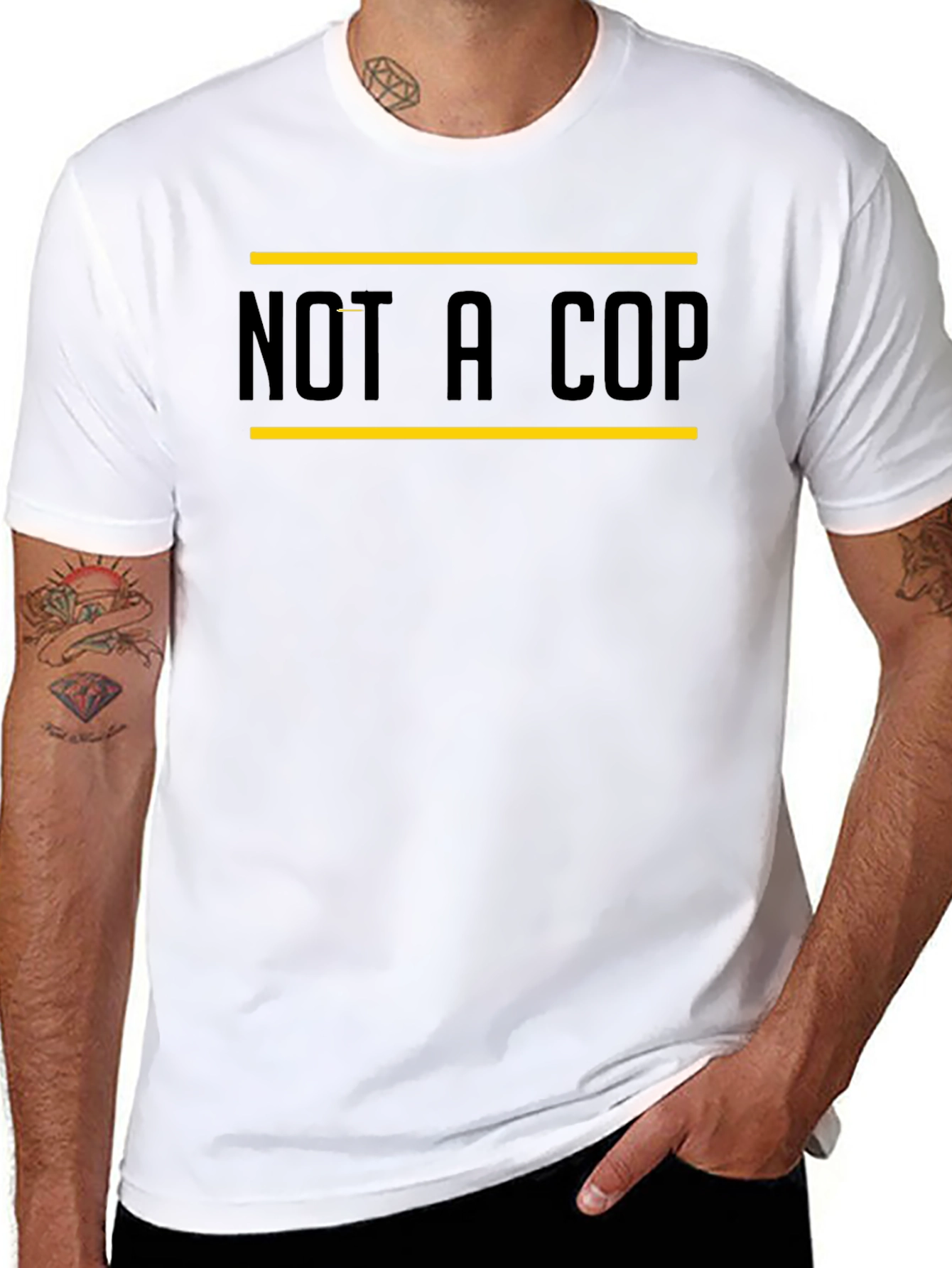 Not A Cop Graphic Tee - Black Casual T-Shirt