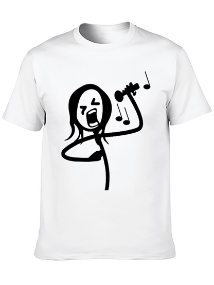 Funny Stick Figure Trumpet Player Black T-Shirt