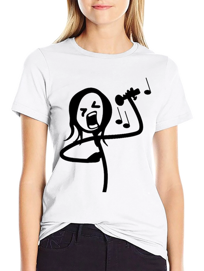 Funny Stick Figure Trumpet Player Black T-Shirt