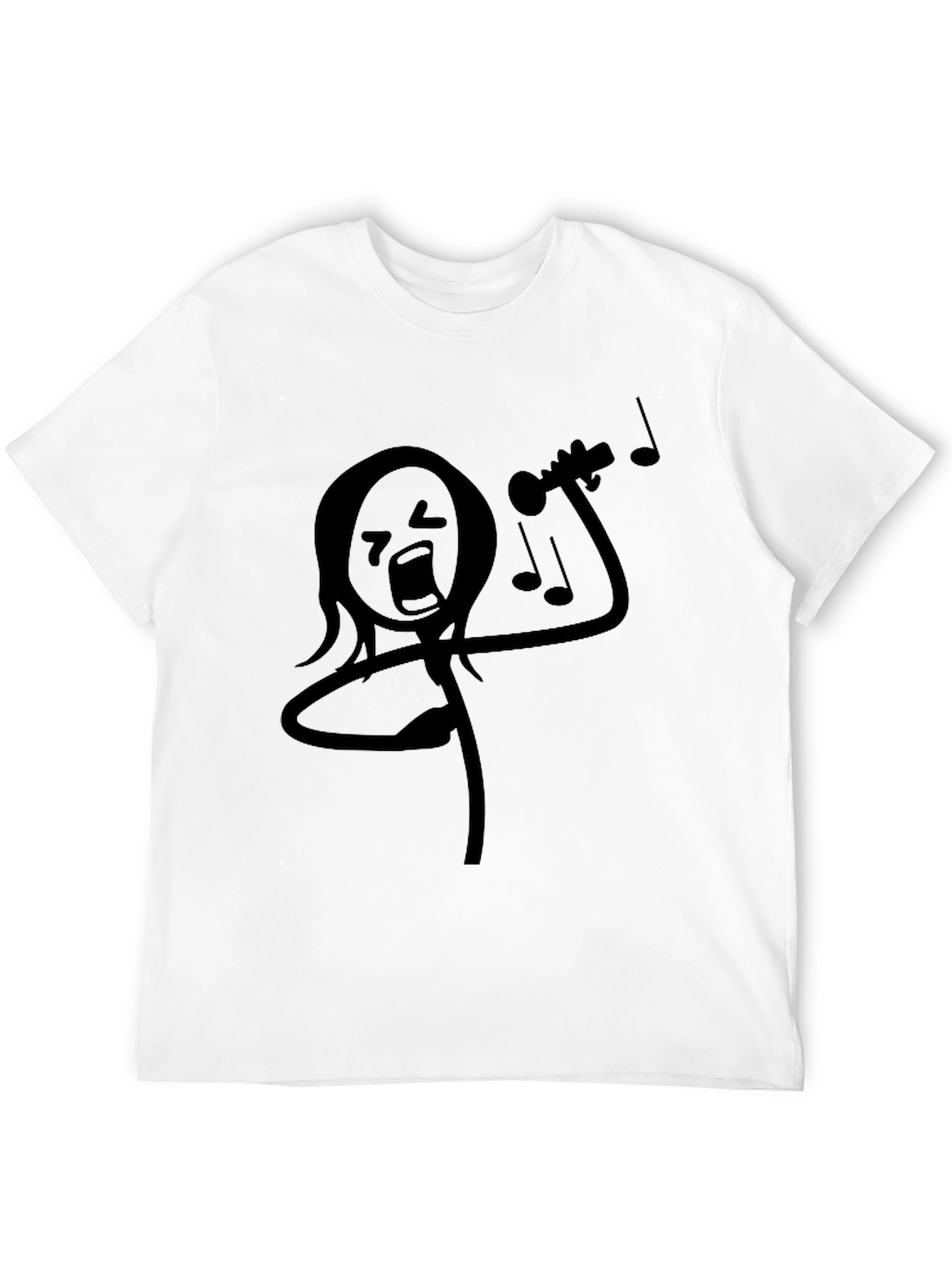 Funny Stick Figure Trumpet Player Black T-Shirt