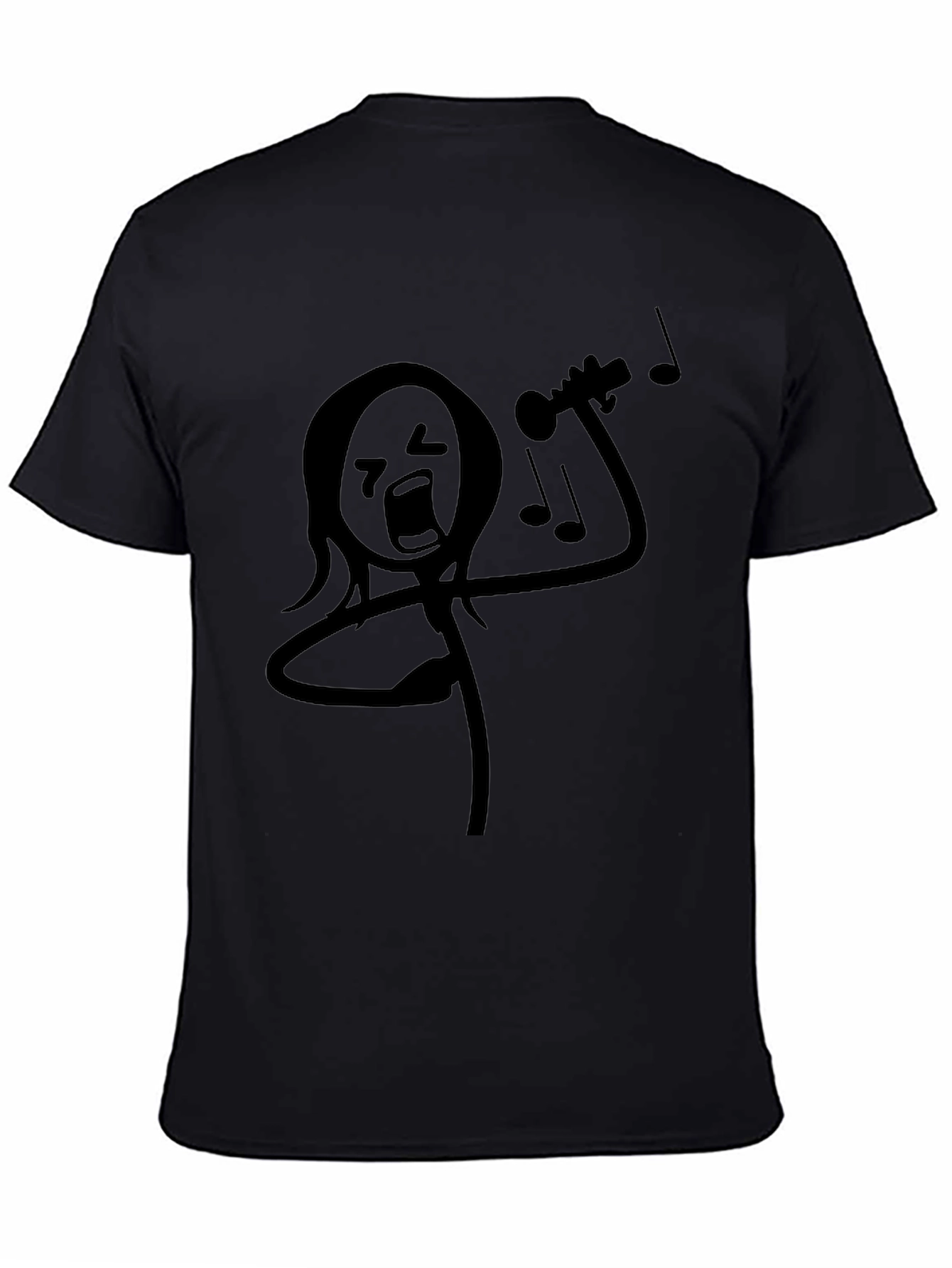 Funny Stick Figure Trumpet Player Black T-Shirt