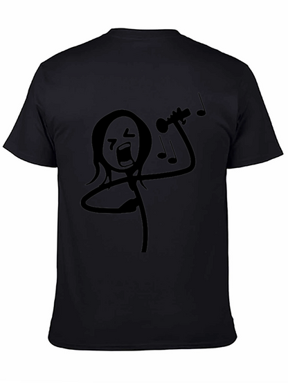 Funny Stick Figure Trumpet Player Black T-Shirt