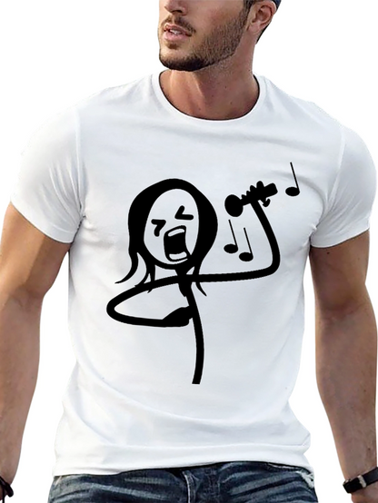 Funny Stick Figure Trumpet Player Black T-Shirt