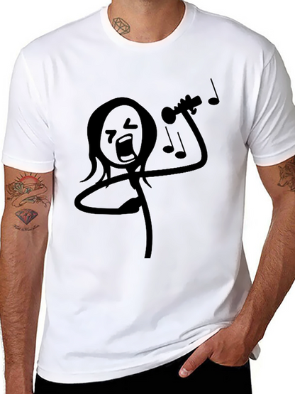 Funny Stick Figure Trumpet Player Black T-Shirt