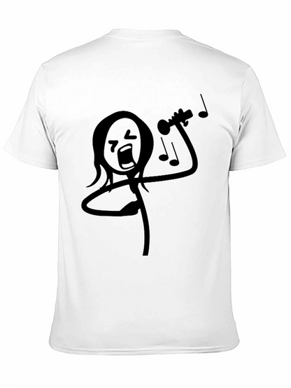 Funny Stick Figure Trumpet Player Black T-Shirt