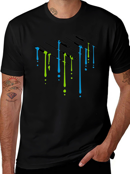 Dripping Paint Mixer Graphic Tee - Black