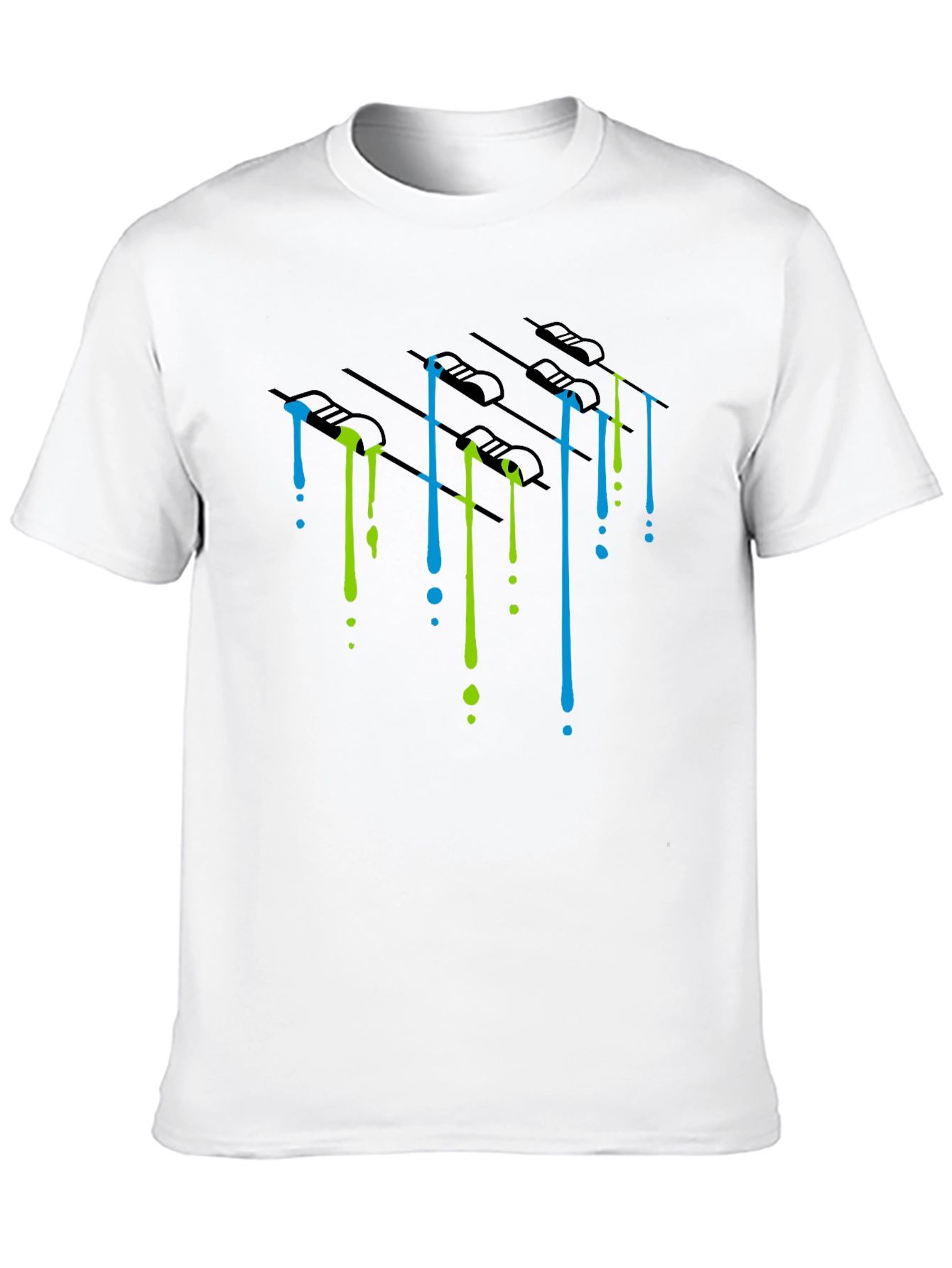 Dripping Paint Mixer Graphic Tee - Black