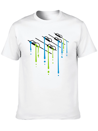 Dripping Paint Mixer Graphic Tee - Black