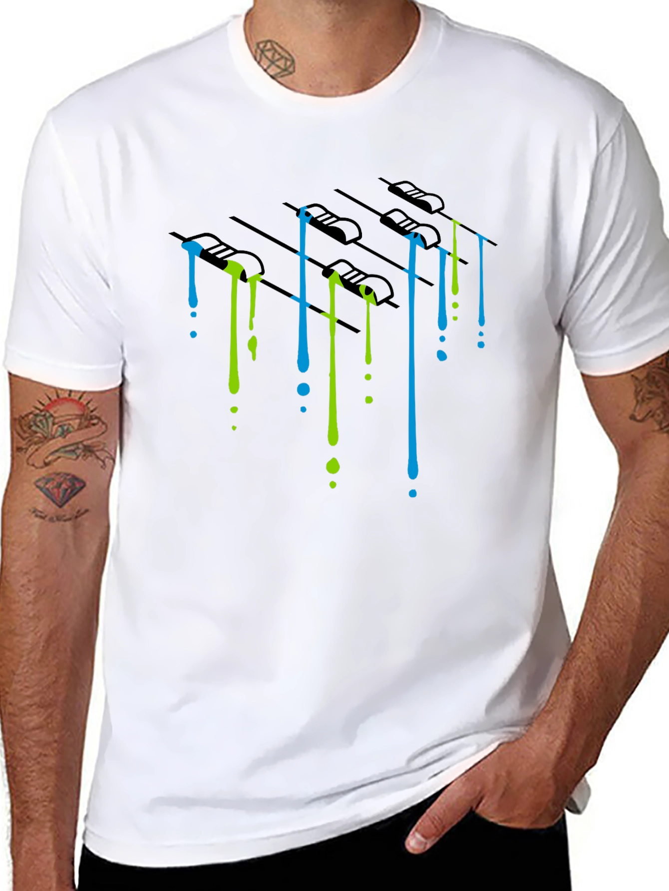 Dripping Paint Mixer Graphic Tee - Black