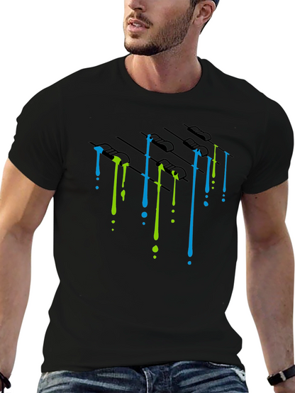 Dripping Paint Mixer Graphic Tee - Black