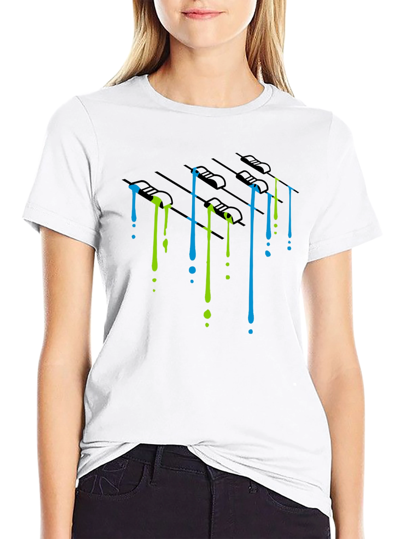Dripping Paint Mixer Graphic Tee - Black