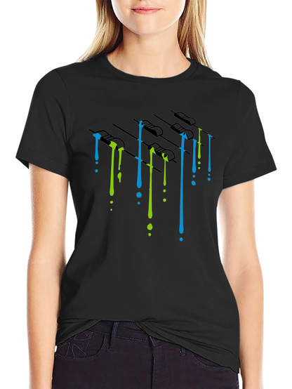Dripping Paint Mixer Graphic Tee - Black