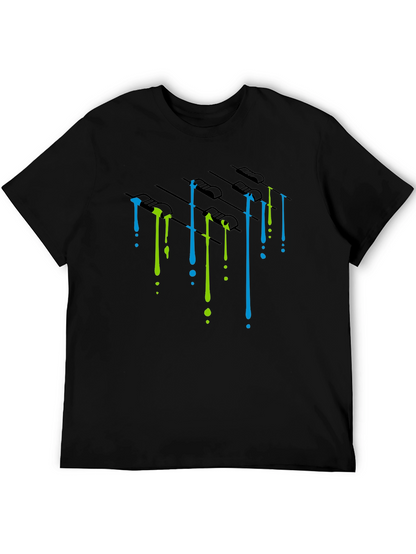 Dripping Paint Mixer Graphic Tee - Black