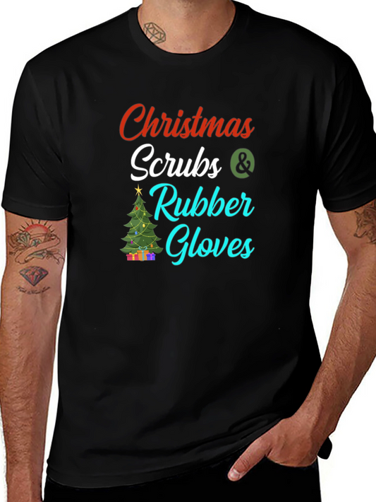 Christmas Scrubs & Rubber Gloves Graphic Tee