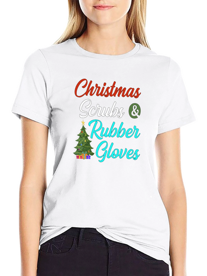Christmas Scrubs & Rubber Gloves Graphic Tee