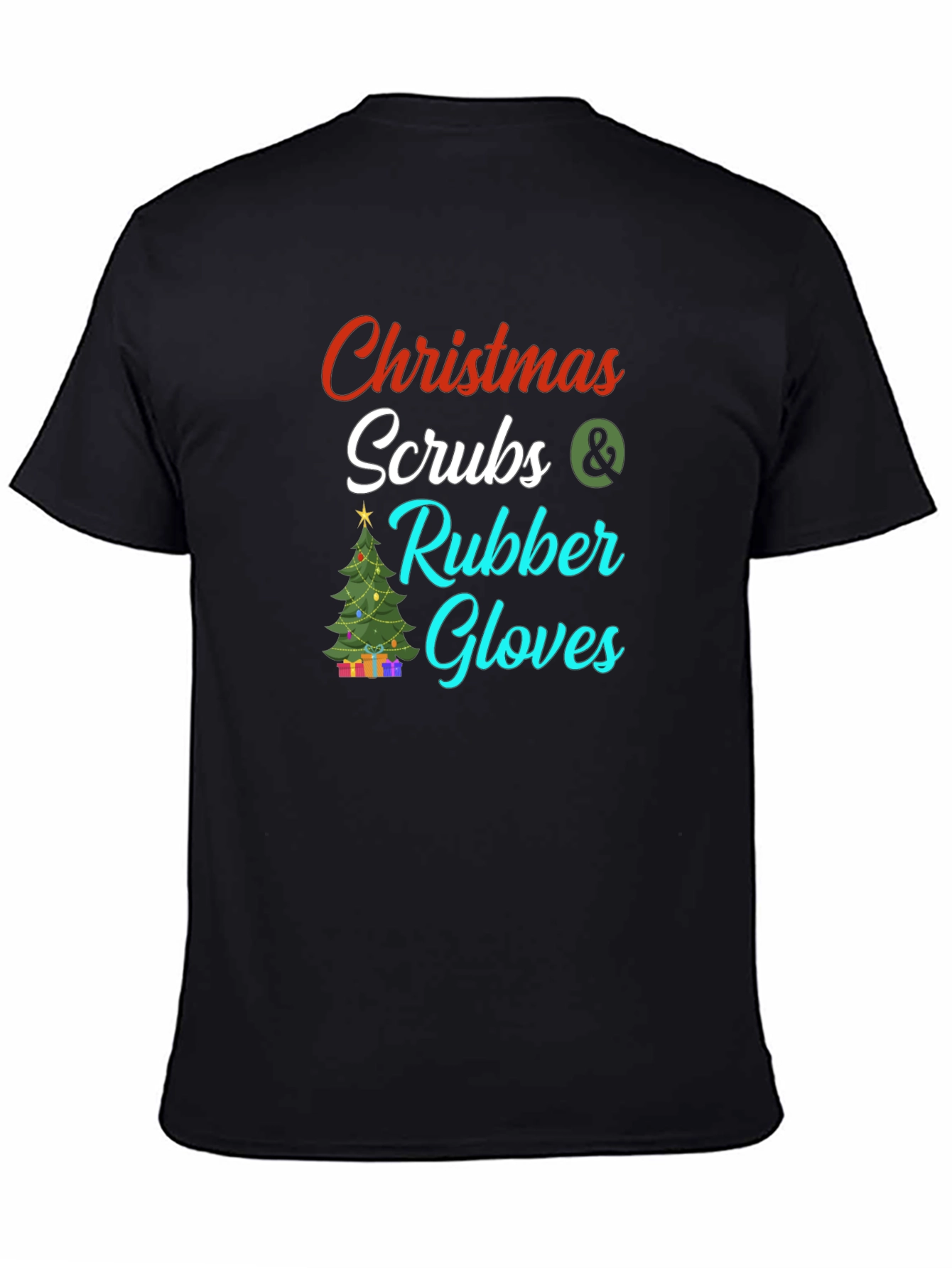 Christmas Scrubs & Rubber Gloves Graphic Tee