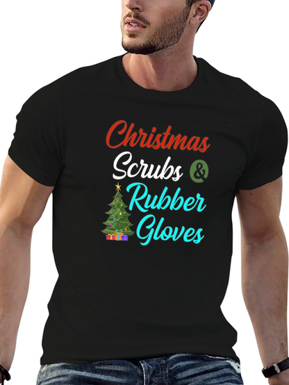 Christmas Scrubs & Rubber Gloves Graphic Tee