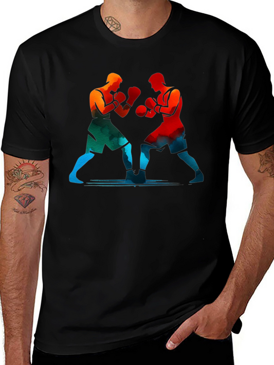 Colorful Boxer Graphic Tee - Stylish Mens T-Shirt