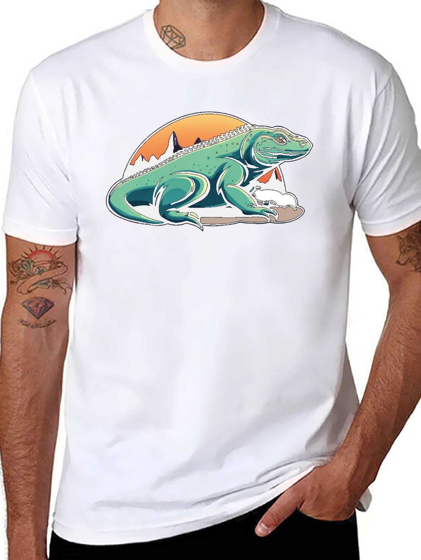 Komodo Dragon Graphic Tee - Unique Mountain Design