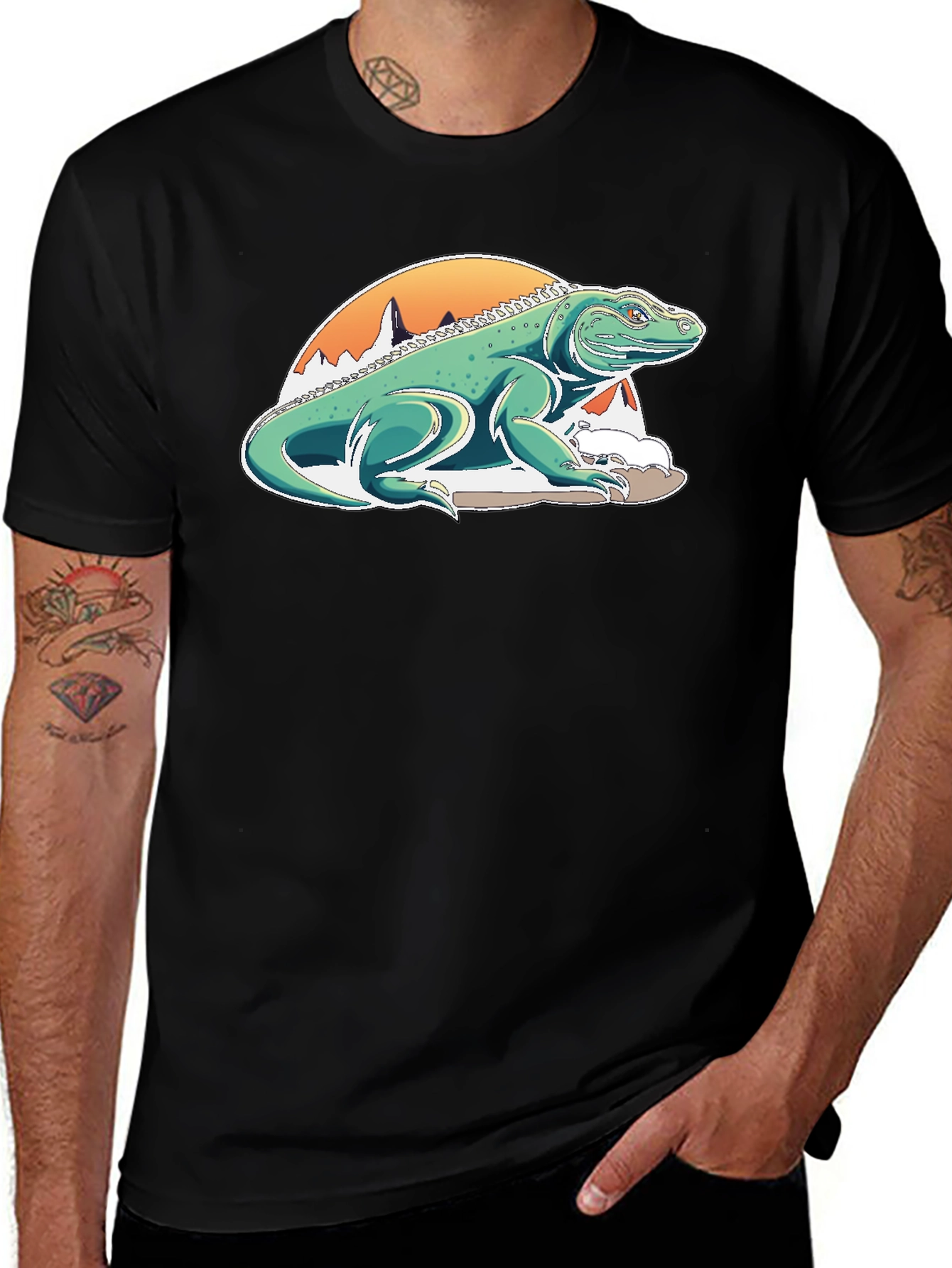 Komodo Dragon Graphic Tee - Unique Mountain Design