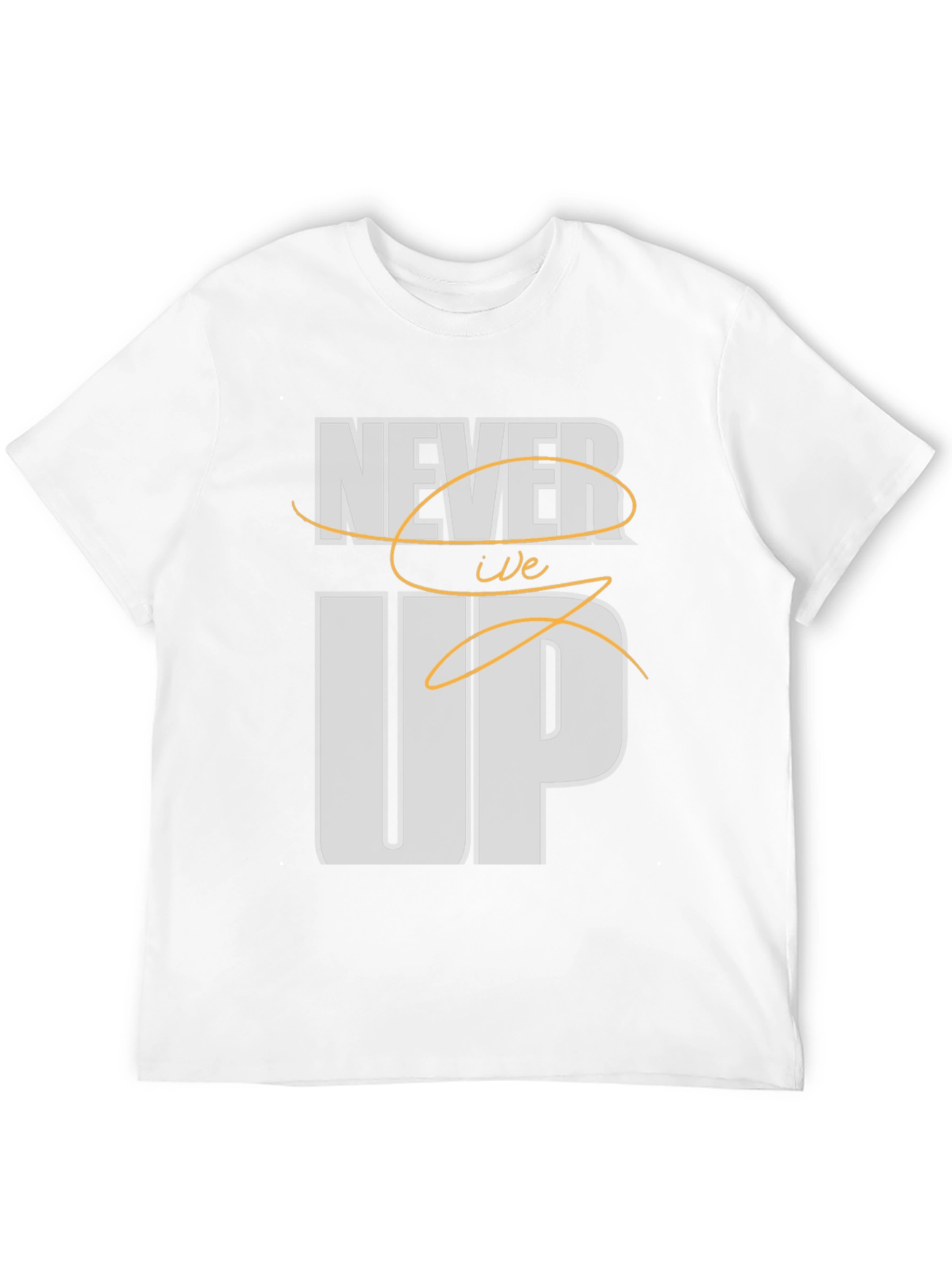 Never Give Up Mens Black Graphic Tee