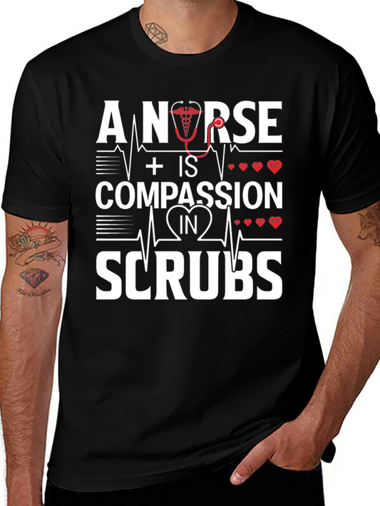 Nurse Compassion in Scrubs Graphic T-Shirt