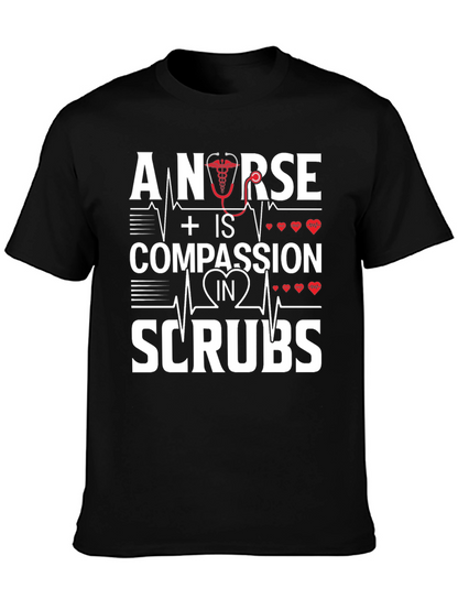 Nurse Compassion in Scrubs Graphic T-Shirt