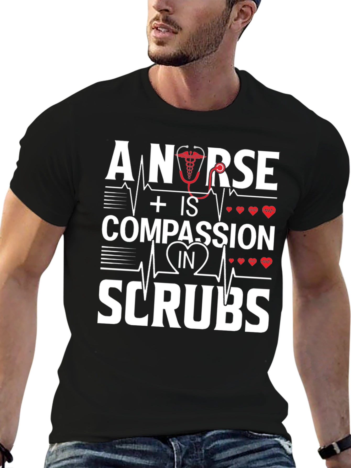 Nurse Compassion in Scrubs Graphic T-Shirt