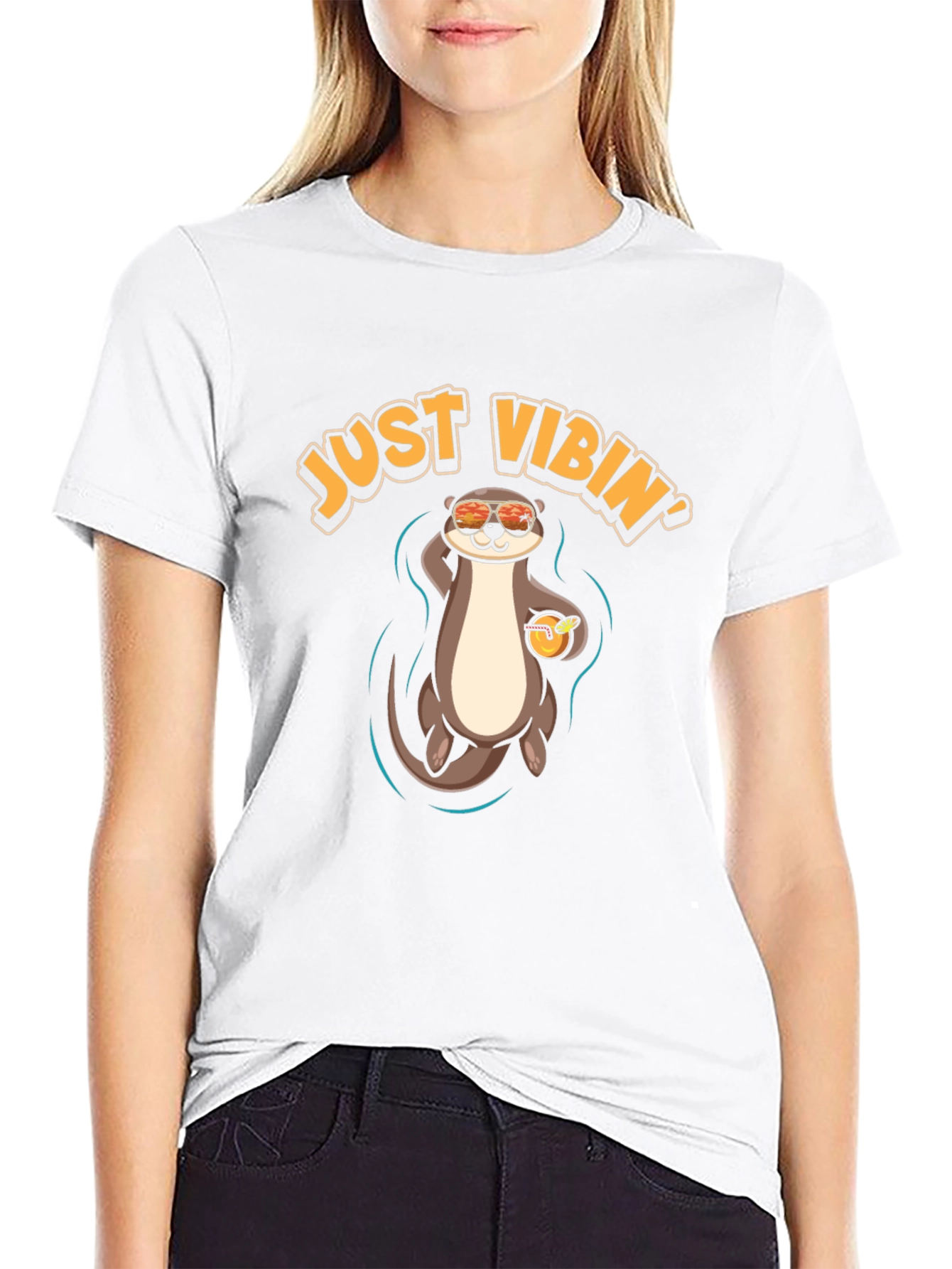 Just Vibin Otter T-Shirt - Cool Summer Vibes