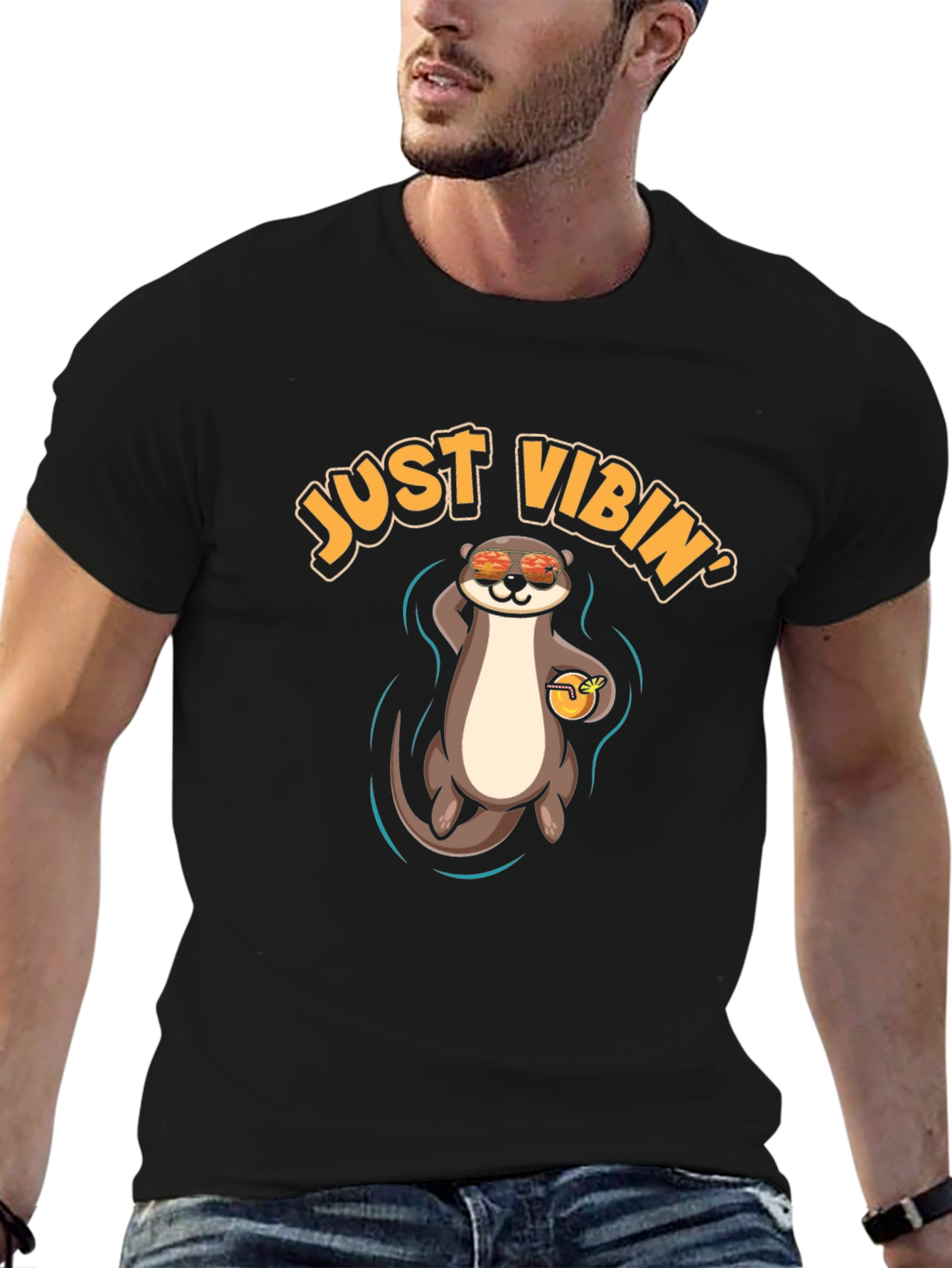 Just Vibin Otter T-Shirt - Cool Summer Vibes