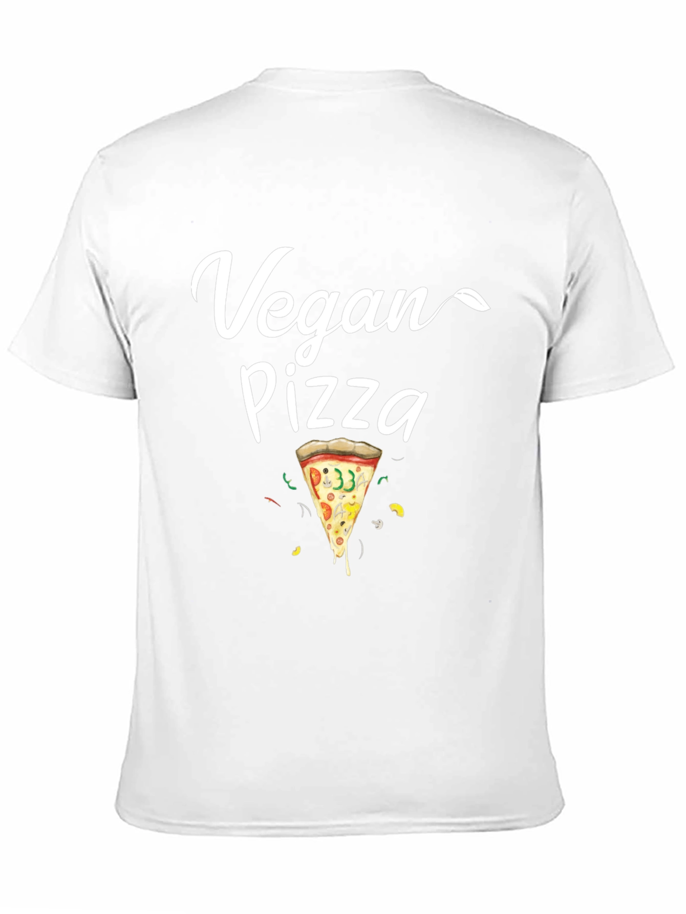Vegan Pizza T-Shirt - Casual Black Tee