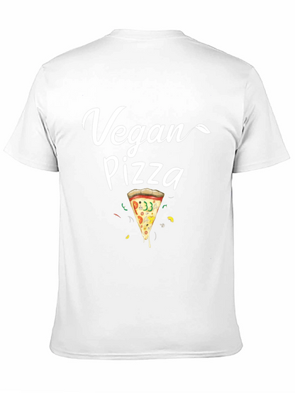 Vegan Pizza T-Shirt - Casual Black Tee