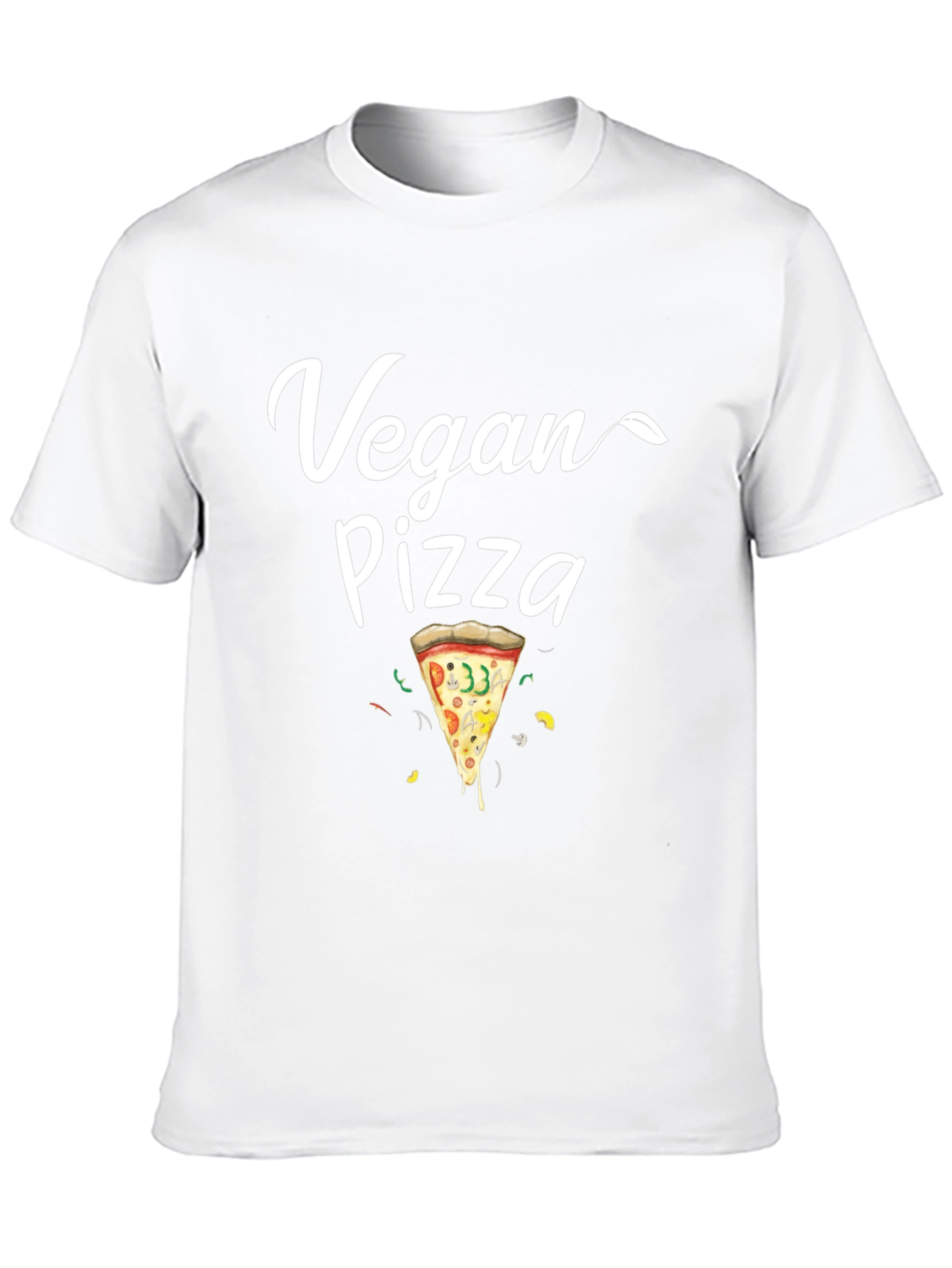 Vegan Pizza T-Shirt - Casual Black Tee