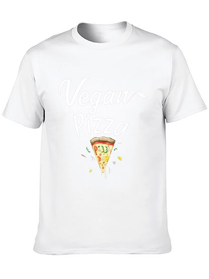 Vegan Pizza T-Shirt - Casual Black Tee