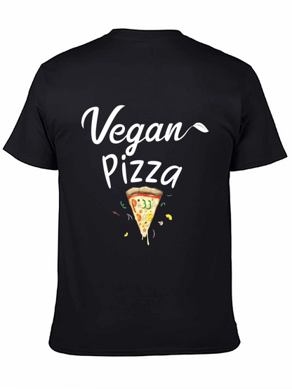 Vegan Pizza T-Shirt - Casual Black Tee